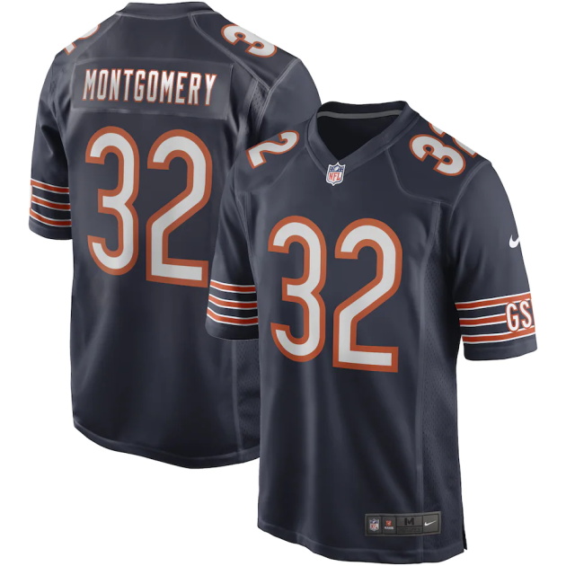 mens nike david montgomery navy chicago bears game jersey